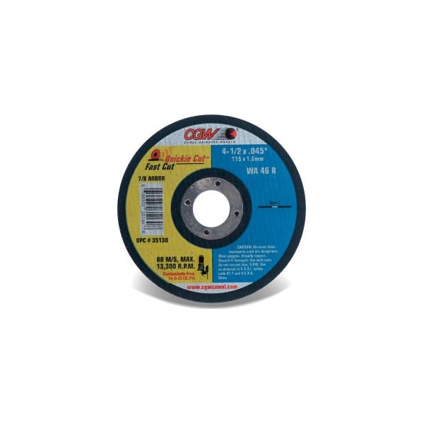 Cgw Abrasives Type 1, 6 in Dia, 0.045 in Thick, 7/8 in Arbor Hole Size - 35131