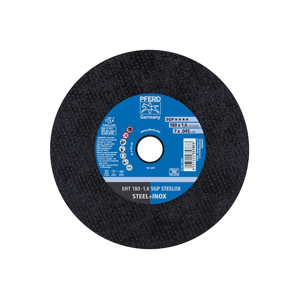 Pferd Type 1, 7 in Dia, 0.045 in Thick, 7/8 in Arbor Hole Size, 46 Grit - 69872