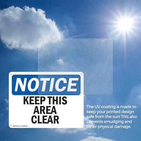 Signmission Keep This Area Clear, 24 in W x Rectangle, Plastic - OS-2PACK-NS-P-1824-L-13867