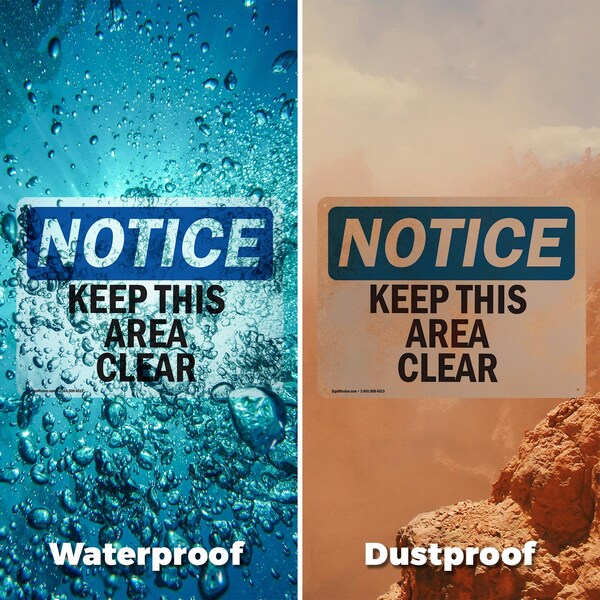 Signmission Keep This Area Clear, 24 in W x Rectangle, Plastic - OS-2PACK-NS-P-1824-L-13867
