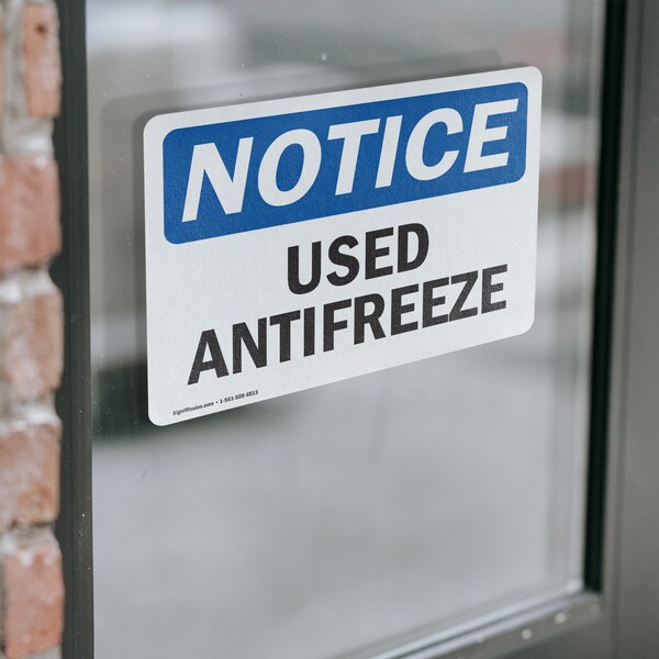 Signmission Used Antifreeze, 14 in W x Rectangle, Vinyl Decal - OS-2PACK-NS-D-1014-L-18822