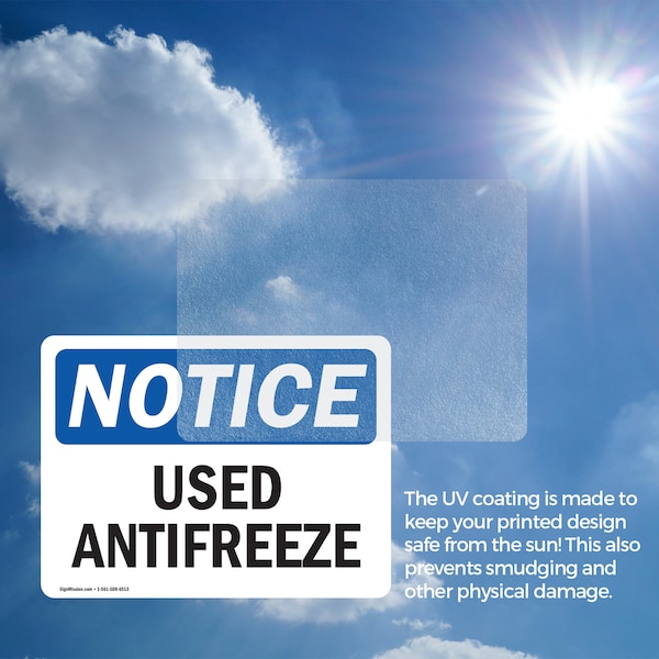 Signmission Used Antifreeze, 14 in W x Rectangle, Vinyl Decal - OS-2PACK-NS-D-1014-L-18822