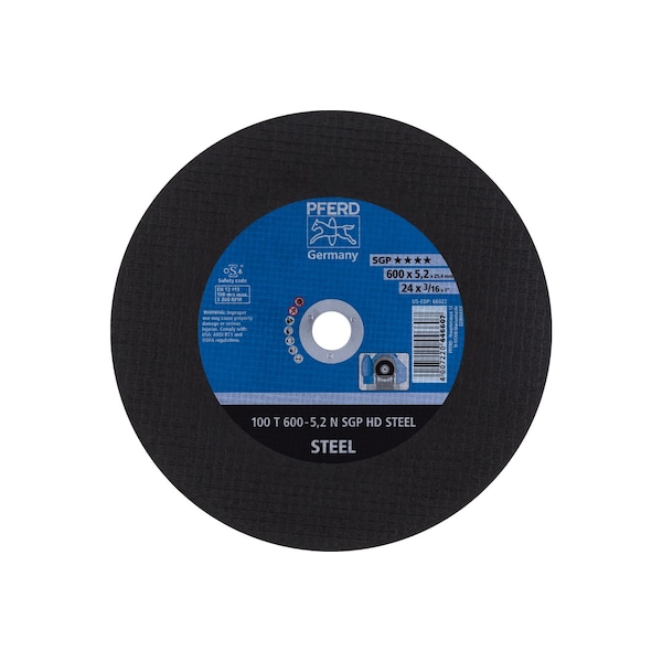 Pferd 24 in Dia, 3/16 in Thick, 1 in Arbor Hole Size, 24 Grit, Heavy Duty Series - 66022