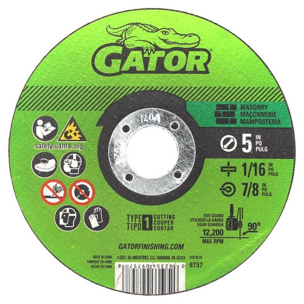 Gator Gator 5 in. D X 7/8 in. Aluminum Oxide/Silicon Carbide Masonry Cut-Off Blade 1 pk - 9757