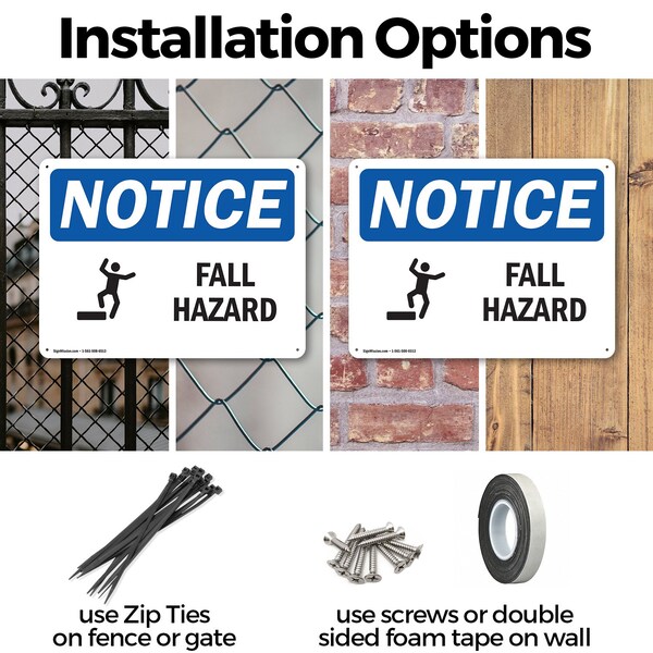 Signmission 12 in Height, 18 in Width, Aluminum, Rectangle - OS-2PACK-NS-A-1218-L-12428