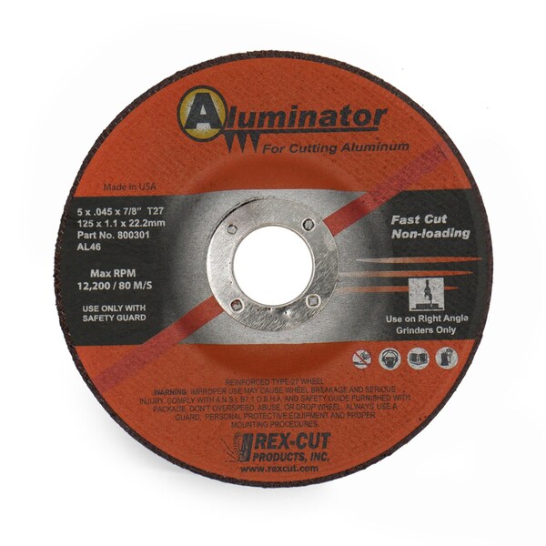 Rex Cut Aluminator Cut Off Wheel 5 X .045 X 7/8 T27 Aluminator - 800301