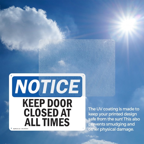 Signmission Keep Door Closed At All Times, 14 in W x Rectangle, Plastic - OS-2PACK-NS-P-1014-L-15851