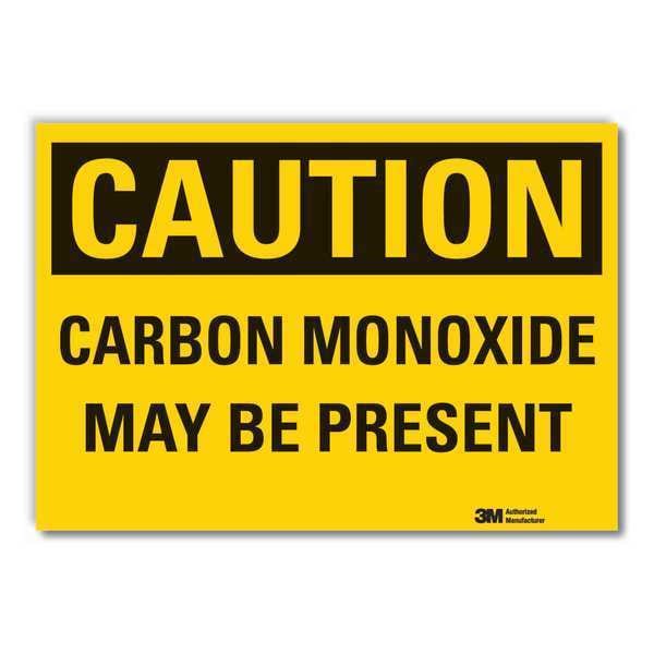 Lyle Carbon Monoxide Caution Reflective Label, 5 in Height, 7 in Width, Reflective Sheeting, English - LCU3-0323-RD_7X5