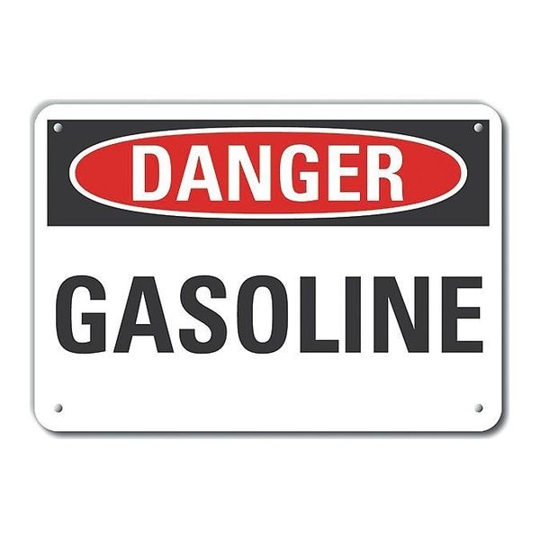 Lyle Plastic Gasoline Danger Sign, 10 in H, 14 in W, Horizontal Rectangle, LCU4-0313-NP_14X10 - LCU4-0313-NP_14X10