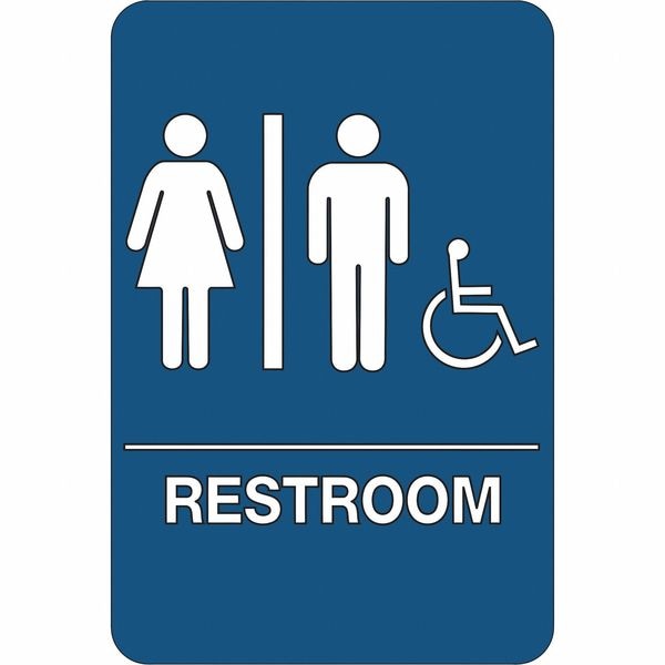 Partners Brand Men/Women Accessible, ADA.Sign, 9"x6", 9" Width, 1/4" ABS Plastic - SN109