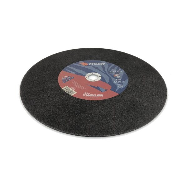 Weiler 14" x 3/32" TIGER AO Type 1 Large Cutting Wheel, A36R, 1" A.H - 57093