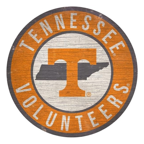 Fan Creations Tennessee Volunteers Sign Wood 12 Inch Round State Design - 7846020189