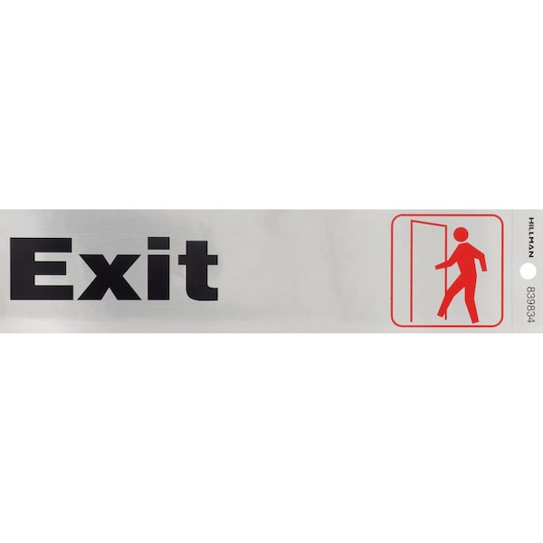 Hillman HILLMAN English Silver Exit Decal 2 in. H X 8 in. W - 839834