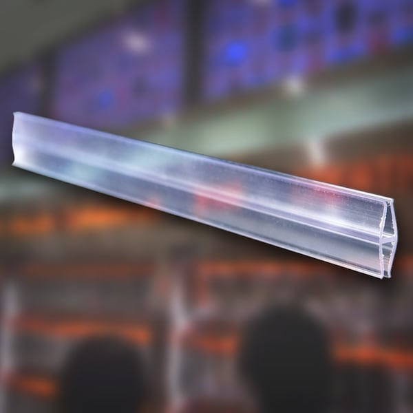 Azar Displays 72"L x 0.125"W x 1.675"H Clear H-Strip Sign Holder, PK5 - 600076