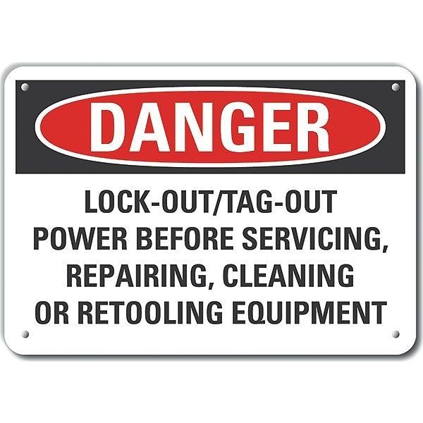 Lyle Decal, Danger Lock-Out/Tag-Out, 10 x 7", Sign Background Color: White, LCU4-0701-NA_10X7 - LCU4-0701-NA_10X7