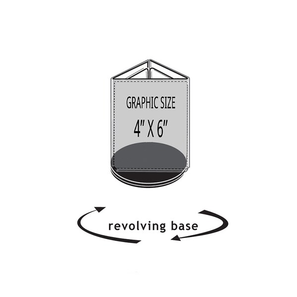 Azar Displays 4"W x 6"H Three-Sided Revolving Sign Holder - 193726-BLK