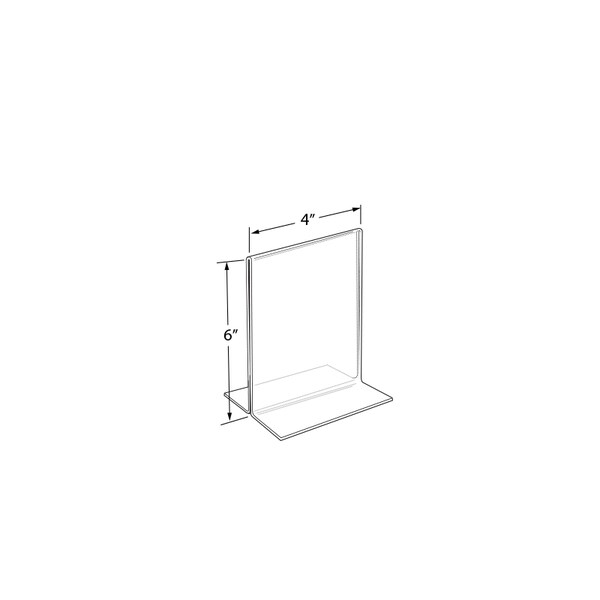 Azar Displays 4"W x 6"H Double-Foot Two Sided Sign Holder, PK10 - 152726