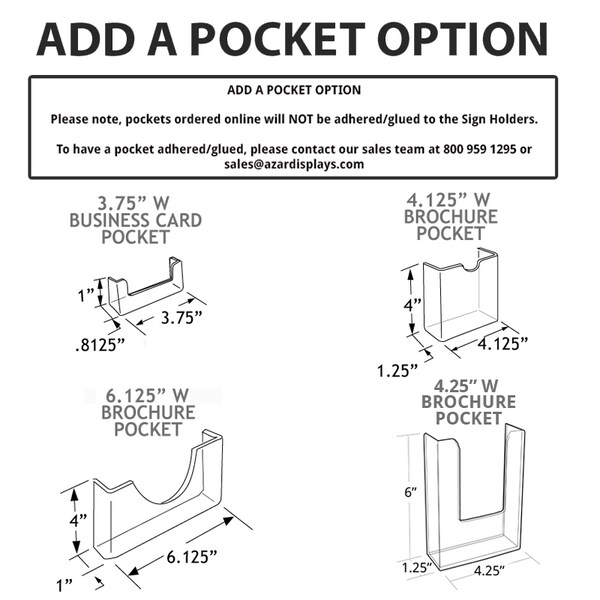 Azar Displays 4"W x 6"H Double-Foot Two Sided Sign Holder, PK10 - 152726