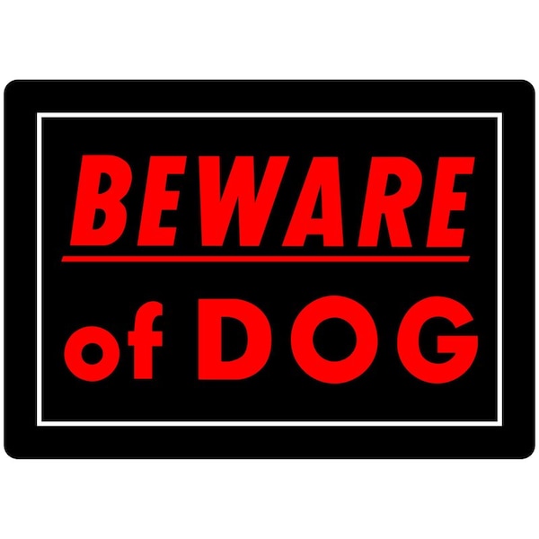 Hillman HILLMAN English Black Beware of Dog Sign 10 in. H X 14 in. W - 840143
