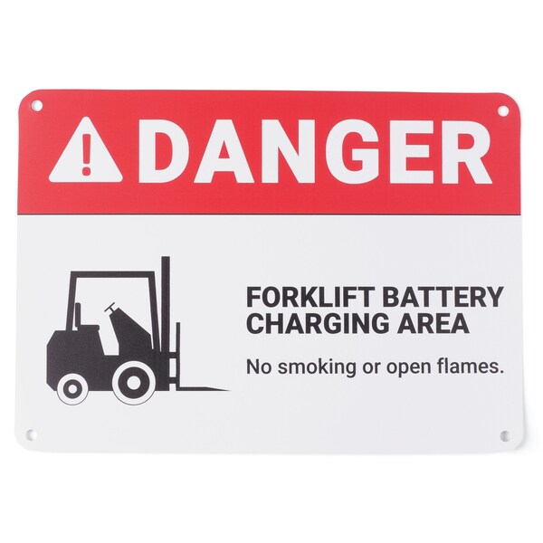 Pig Forklift Battery Charging Area Sign, Plastic - SGN2301-10X14-PLS