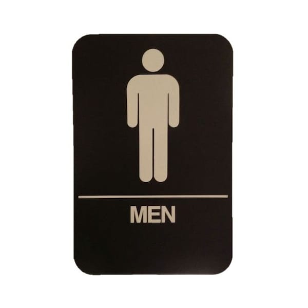 Don-Jo Men's ADA Brown Bathroom Sign - HS906002