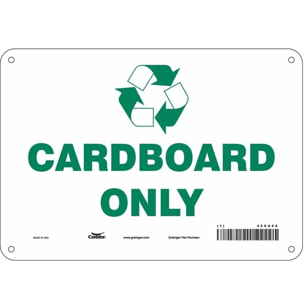 Condor Cardboard Only, 10 in W x 7 in H, Vertical Rectangle, Aluminum, 468U06 - 468U06