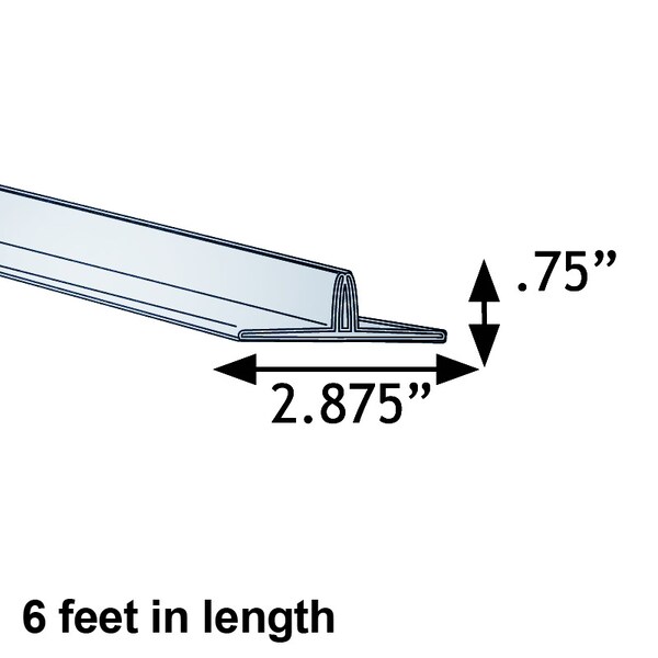 Azar Displays 72"L x 2.875"W x 0.75"H T-Strip Sign Holder, PK5 - 600072