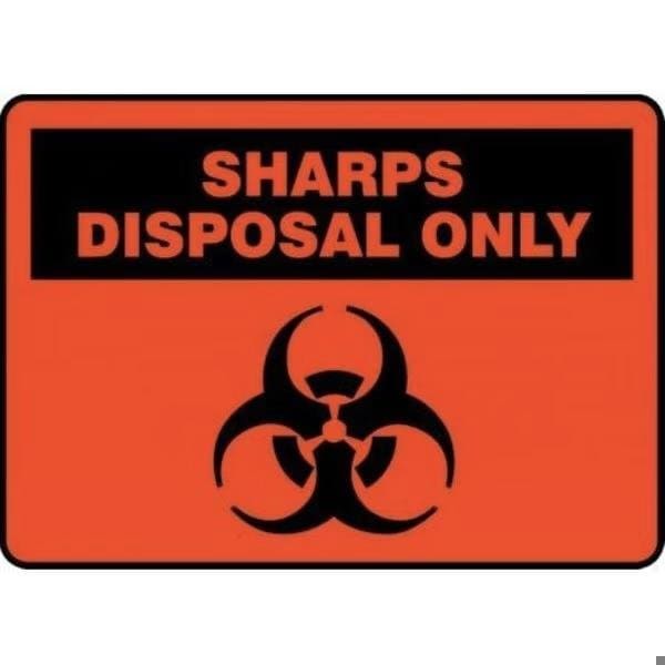 Accuform Safety Sign SHARPS DISPOSAL ONLY 10 in - MBHZ521VS