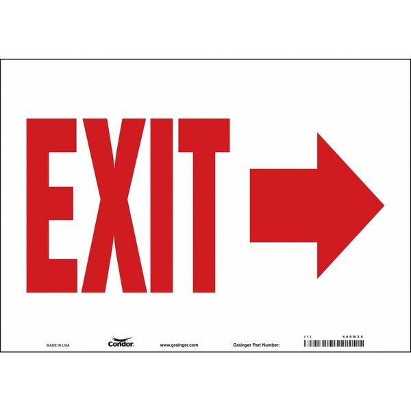 Condor Exit Sign, Vinyl, 14" W, 10" H, Exit, White - 480M28