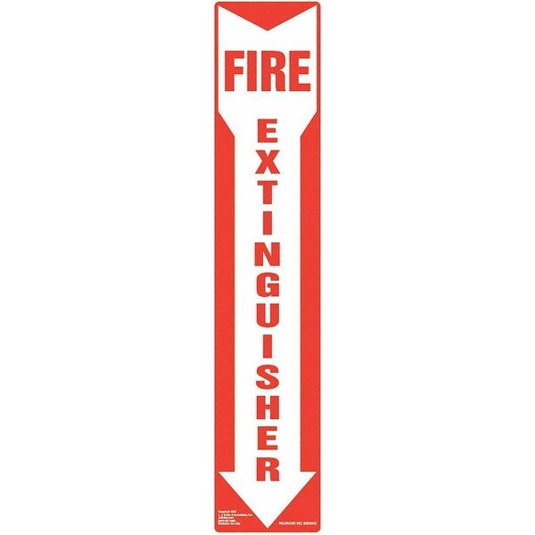 Jj Keller Fire Extinguisher Sign, 4" x 18", Alum. - 8001204