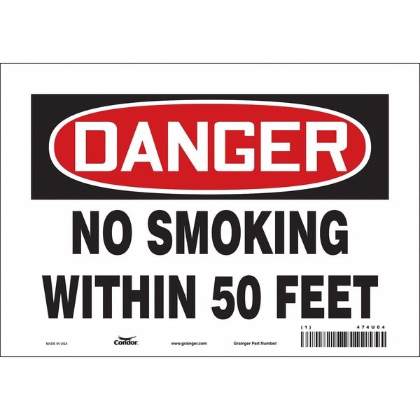 Condor Safety Sign, 7" H, 10" W, Vinyl, Vertical Rectangle, English, 474U04 - 474U04