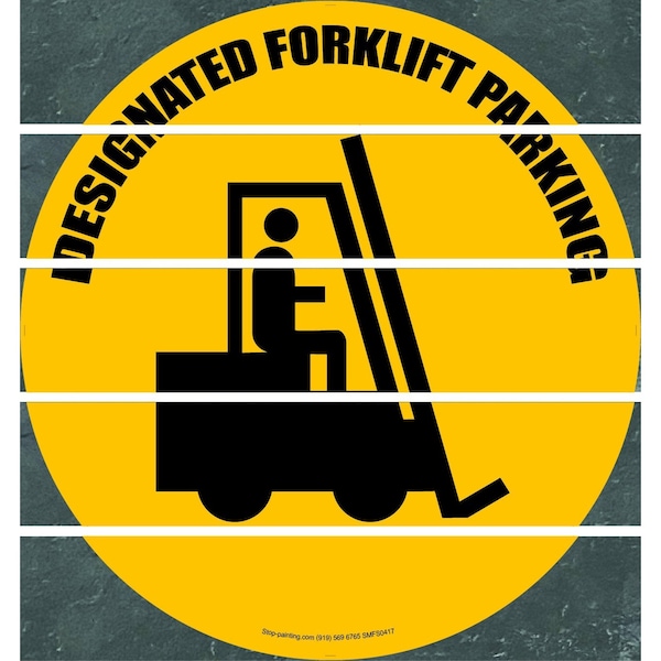 Superior Mark Floor Sign, Superior Mark, Designated Forklift Parking, 17.5in - SMFS0417
