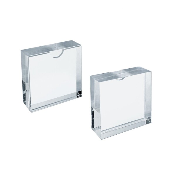 Azar Displays Clear Acrylic Block Sign Holder Frame 3' x 3', Top Load, 2PK - 104553-2PK