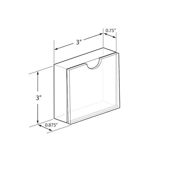 Azar Displays Clear Acrylic Block Sign Holder Frame 3' x 3', Top Load, 2PK - 104553-2PK