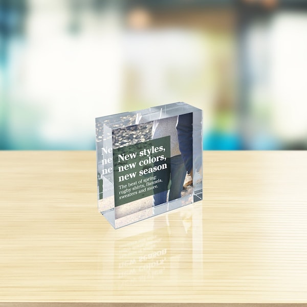 Azar Displays Clear Acrylic Block Sign Holder Frame 3' x 3', Top Load, 2PK - 104553-2PK