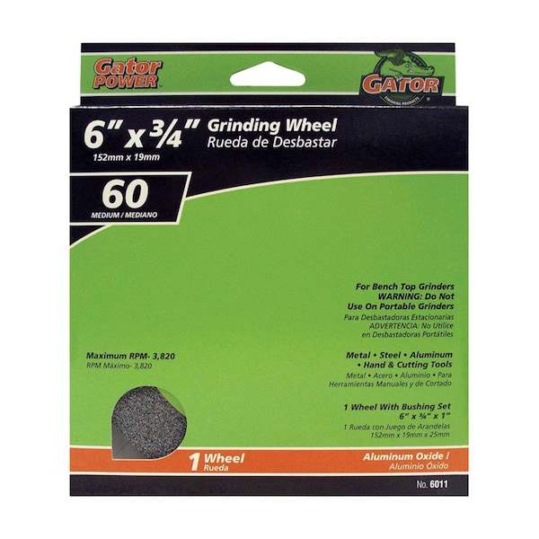 Gator Finishing Gator 6 in. D X 1 in. Grinding Wheel - 6011