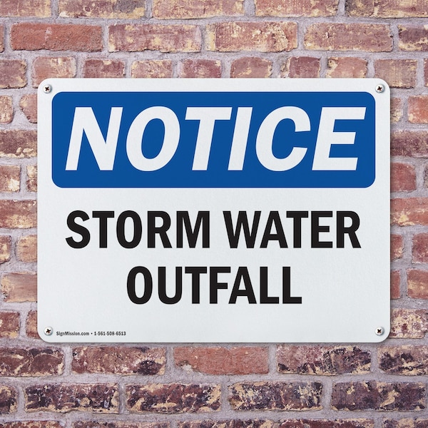 Signmission Storm Water Outfall, 18 in W x Rectangle, Aluminum - OS-2PACK-NS-A-1218-L-18499