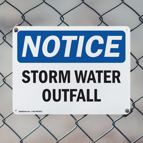 Signmission Storm Water Outfall, 18 in W x Rectangle, Aluminum - OS-2PACK-NS-A-1218-L-18499