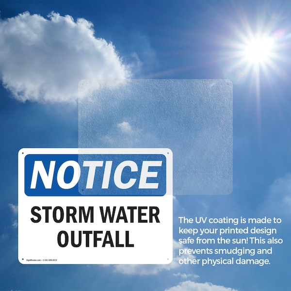 Signmission Storm Water Outfall, 18 in W x Rectangle, Aluminum - OS-2PACK-NS-A-1218-L-18499