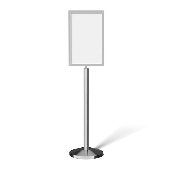Montour Line Sign Frame Floor Standing 14 x 22 in. V Polished Stainless Steel - FS200-1422-V-PS
