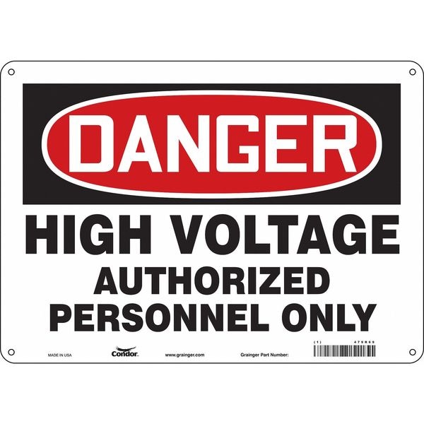 Condor Safety Sign, 10 in Height, 14 in Width, Aluminum, Horizontal Rectangle, English, 479R69 - 479R69