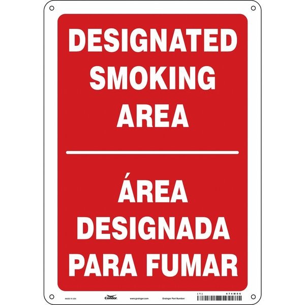 Condor Safety Sign, 14 in H, 10" W, Vertical Rectangle, English, Spanish, 474M06 - 474M06