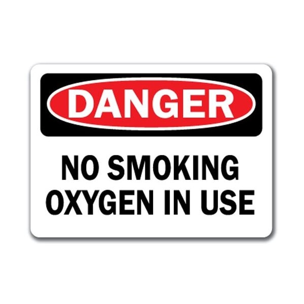 Signmission Danger Sign-No Smoking Oxygen In Use-10in x 14in OSHA, 10" L, 14" H, DS-No Smoking Oxygen In Use - DS-NO SMOKING OXYGEN IN USE