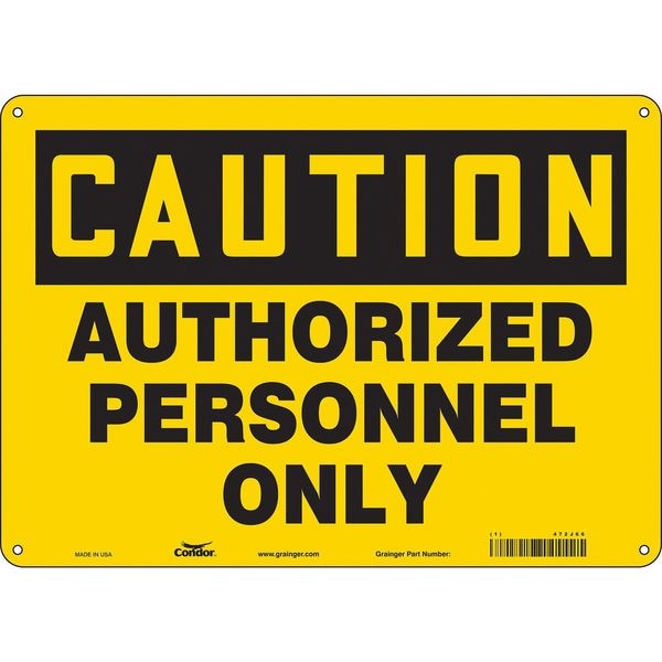 Condor Safety Sign, 10 in Height, 14 in Width, Aluminum, Horizontal Rectangle, English, 472J66 - 472J66