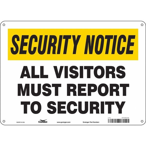 Condor Safety Sign, 10 in Height, 14 in Width, Aluminum, Horizontal Rectangle, English, 472G44 - 472G44