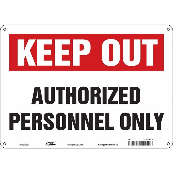 Condor Safety Sign, 10 in Height, 14 in Width, Aluminum, Horizontal Rectangle, English, 472H57 - 472H57