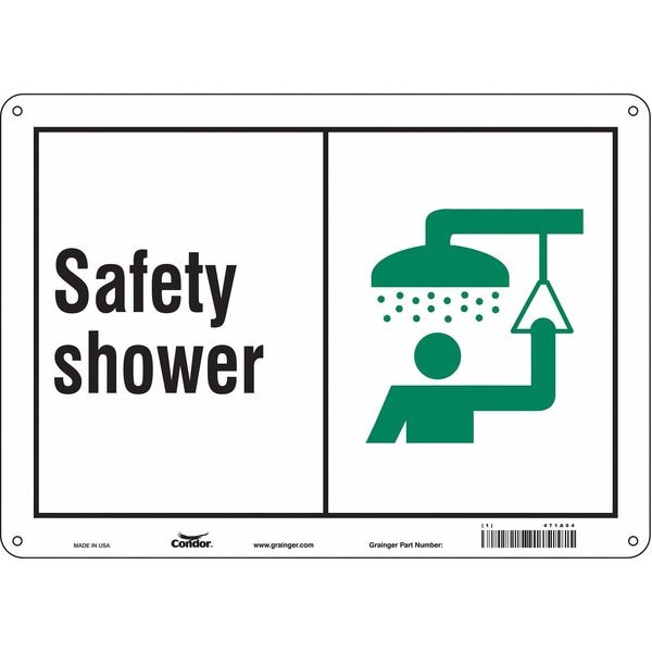 Condor Safety Shower, 14 in W x 10 in H, Horizontal Rectangle, Polyethylene, 471A04 - 471A04