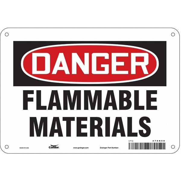 Condor Danger Sign, 7 in H, 10 in W, Polyethylene, Vertical Rectangle, English, 478H58 - 478H58