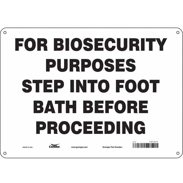 Condor Biohazard Sign, 10 in H, 14 in W, Polyethylene, Horizontal Rectangle, English, 447V47 - 447V47