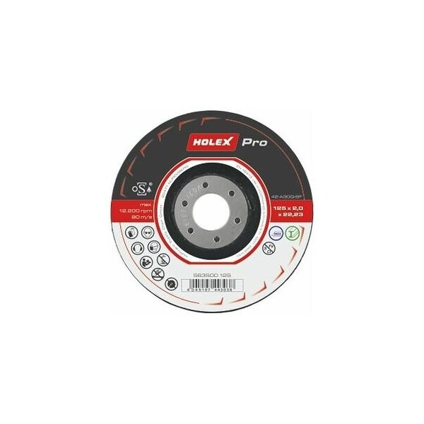 Holex Pro Cutting Disc for Steel and Stainless Steel, Dia: 125 mm - 563500 125